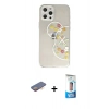 MARSİLYAN™- iPhone 12 Pro Max Kılıf Eksen Asil Prime - Siyah 5D Eko Cam Ekran Koruyucu + Turuncu Renkli Kamera Lens Koruma Cam