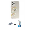 MARSİLYAN™- iPhone 12 Pro Max Kılıf Eksen Asil Prime - Siyah 5D Eko Cam Ekran Koruyucu + Renkli Kamera Lens Koruma Cam - YL