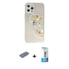 MARSİLYAN™- iPhone 12 Pro Max Kılıf Eksen Asil Prime - Siyah 5D Eko Cam Ekran Koruyucu + Renkli Kamera Lens Koruma Cam - YL