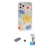 MARSİLYAN™- iPhone 12 Pro Max Kılıf Eksen Asil Prime - Siyah 5D Eko Cam Ekran Koruyucu + Renkli Kamera Lens Koruma Cam - YL