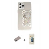 MARSİLYAN™- iPhone 12 Pro Max Kılıf Eksen Asil Prime - Siyah 6D Mat Seramik Hayalet Nano Ekran Koruyucu + Shine Kamera Lens Koruma Cam - SABE