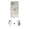 MARSİLYAN™- iPhone 12 Pro Max Kılıf Eksen Asil Prime - Siyah 6D Mat Seramik Hayalet Nano Ekran Koruyucu + Shine Kamera Lens - GD