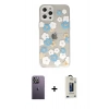 MARSİLYAN™- iPhone 12 Pro Max Kılıf Eksen Asil Prime - Siyah Bilvis Hayalet Cam Ekran Koruyucu + Neon Fosforlu Kamera Lens - BZ