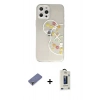MARSİLYAN™- iPhone 12 Pro Max Kılıf Eksen Asil Prime - Siyah Bilvis Hayalet Cam Ekran Koruyucu + Metal Kamera Lens Koruma Cam - GD