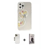 MARSİLYAN™- iPhone 12 Pro Max Kılıf Eksen Asil Prime - Siyah Bilvis Hayalet Cam Ekran Koruyucu + Shine Kamera Lens - GD