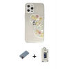 MARSİLYAN™- iPhone 12 Pro Max Kılıf Eksen Asil Prime - Siyah Bilvis Hayalet Cam Ekran Koruyucu + Metal Kamera Lens Koruma Cam - KI