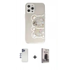 MARSİLYAN™- iPhone 12 Pro Max Kılıf Eksen Asil Prime - Siyah Bilvis Hayalet Cam Ekran Koruyucu + Shine Kamera Lens - LT