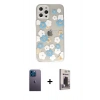 MARSİLYAN™- iPhone 12 Pro Max Kılıf Eksen Asil Prime - Siyah Bilvis Hayalet Cam Ekran Koruyucu + Neon Fosforlu Kamera Lens - MI