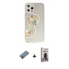 MARSİLYAN™- iPhone 12 Pro Max Kılıf Eksen Asil Prime - Siyah Bilvis Hayalet Cam Ekran Koruyucu + Metal Kamera Lens Koruma Cam - KI