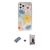 MARSİLYAN™- iPhone 12 Pro Max Kılıf Eksen Asil Prime - Siyah Bilvis Hayalet Cam Ekran Koruyucu + Metal Kamera Lens Koruma Cam - GD