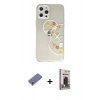 MARSİLYAN™- iPhone 12 Pro Max Kılıf Eksen Asil Prime - Siyah Bilvis Hayalet Cam Ekran Koruyucu + Metal Kamera Lens Koruma Cam - GD