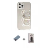 MARSİLYAN™- iPhone 12 Pro Max Kılıf Eksen Asil Prime - Siyah Bilvis Hayalet Cam Ekran Koruyucu + Metal Kamera Lens Koruma Cam - KI