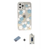 MARSİLYAN™- iPhone 12 Pro Max Kılıf Eksen Asil Prime - Siyah Bilvis Hayalet Cam Ekran Koruyucu + Pembe Shine Kamera Lens Koruma Cam