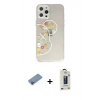 MARSİLYAN™- iPhone 12 Pro Max Kılıf Eksen Asil Prime - Siyah Bilvis Hayalet Cam Ekran Koruyucu + Pembe Shine Kamera Lens Koruma Cam