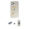 MARSİLYAN™- iPhone 12 Pro Max Kılıf Eksen Asil Prime - Siyah Bilvis Hayalet Cam Ekran Koruyucu + Renkli Kamera Lens Koruma Cam - PE