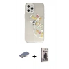 MARSİLYAN™- iPhone 12 Pro Max Kılıf Eksen Asil Prime - Siyah Bilvis Hayalet Cam Ekran Koruyucu + Renkli Kamera Lens Koruma Cam - SI