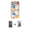 MARSİLYAN™- iPhone 12 Pro Max Kılıf Eksen Asil Prime - Siyah Bilvis Hayalet Cam Ekran Koruyucu + Sarı Neon Fosforlu Kamera Lens