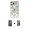 MARSİLYAN™- iPhone 12 Pro Max Kılıf Eksen Asil Prime - Siyah Bilvis Hayalet Cam Ekran Koruyucu + Sarı Neon Fosforlu Kamera Lens