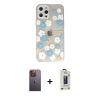 MARSİLYAN™- iPhone 12 Pro Max Kılıf Eksen Asil Prime - Siyah Bilvis Hayalet Cam Ekran Koruyucu + Sarı Neon Fosforlu Kamera Lens