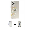 MARSİLYAN™- iPhone 12 Pro Max Kılıf Eksen Asil Prime - Siyah Bilvis Hayalet Cam Ekran Koruyucu + Shine Kamera Lens - LT