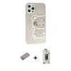 MARSİLYAN™- iPhone 12 Pro Max Kılıf Eksen Asil Prime - Siyah Bilvis Hayalet Cam Ekran Koruyucu + Shine Kamera Lens Koruma Cam - SABE