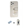 MARSİLYAN™- iPhone 12 Pro Max Kılıf Eksen Asil Prime - Siyah Bilvis Hayalet Cam Ekran Koruyucu + Shine Kamera Lens Koruma Cam - MI