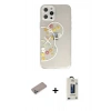 MARSİLYAN™- iPhone 12 Pro Max Kılıf Eksen Asil Prime - Siyah Bilvis Hayalet Cam Ekran Koruyucu + Shine Kamera Lens Koruma Cam - SABE