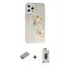 MARSİLYAN™- iPhone 12 Pro Max Kılıf Eksen Asil Prime - Siyah Bilvis Hayalet Cam Ekran Koruyucu + Shine Kamera Lens Koruma Cam - SABE