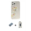MARSİLYAN™- iPhone 12 Pro Max Kılıf Eksen Asil Prime - Siyah Bilvis Hayalet Cam Ekran Koruyucu + Shine Kamera Lens Koruma Cam - SH