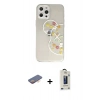 MARSİLYAN™- iPhone 12 Pro Max Kılıf Eksen Asil Prime - Siyah Bilvis Hayalet Cam Ekran Koruyucu + Renkli Kamera Lens Koruma Cam - TU