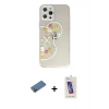 MARSİLYAN™- iPhone 12 Pro Max Kılıf Eksen Asil Prime - Siyah Joko 5D Cam + Shine Kamera Lens Koruma Cam - GD