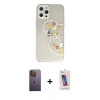 MARSİLYAN™- iPhone 12 Pro Max Kılıf Eksen Asil Prime - Siyah Joko 5D Cam + Neon Fosforlu Kamera Lens - SI