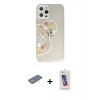 MARSİLYAN™- iPhone 12 Pro Max Kılıf Eksen Asil Prime - Siyah Joko 5D Cam + Sarı Renkli Kamera Lens Koruma Cam