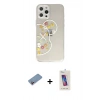 MARSİLYAN™- iPhone 12 Pro Max Kılıf Eksen Asil Prime - Siyah Joko 5D Cam + Shine Kamera Lens Koruma Cam - PE