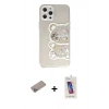 MARSİLYAN™- iPhone 12 Pro Max Kılıf Eksen Asil Prime - Siyah Joko 5D Cam + Shine Kamera Lens Koruma Cam - SABE