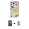 MARSİLYAN™- iPhone 12 Pro Max Kılıf Eksen Asil Prime - Siyah Joko 5D Cam + Neon Fosforlu Kamera Lens - YL