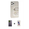 MARSİLYAN™- iPhone 12 Pro Max Kılıf Eksen Asil Prime - Siyah Joko 5D Cam + Neon Fosforlu Kamera Lens - YL