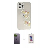 MARSİLYAN™- iPhone 12 Pro Max Kılıf Eksen Asil Prime - Siyah Joko 5D Cam + Neon Fosforlu Kamera Lens - YL