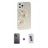 MARSİLYAN™- iPhone 12 Pro Max Kılıf Eksen Asil Prime - Siyah Joko 5D Cam + Neon Fosforlu Kamera Lens - YL