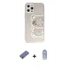 MARSİLYAN™- iPhone 12 Pro Max Kılıf Eksen Asil Prime - Siyah Joko Magic 5D Cam + Metal Kamera Lens Koruma Cam - GD