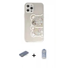 MARSİLYAN™- iPhone 12 Pro Max Kılıf Eksen Asil Prime - Siyah Joko Magic 5D Cam + Renkli Kamera Lens Koruma Cam - YL