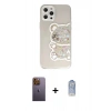 MARSİLYAN™- iPhone 12 Pro Max Kılıf Eksen Asil Prime - Siyah Joko Magic 5D Cam + Sarı Neon Fosforlu Kamera Lens