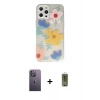 MARSİLYAN™- iPhone 12 Pro Max Kılıf Eksen Asil Prime - Siyah Joko Magic 5D Hayalet Cam + Neon Fosforlu Kamera Lens - BZ