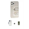 MARSİLYAN™- iPhone 12 Pro Max Kılıf Eksen Asil Prime - Siyah Joko Magic 5D Hayalet Cam + Shine Kamera Lens - LT