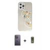 MARSİLYAN™- iPhone 12 Pro Max Kılıf Eksen Asil Prime - Siyah Joko Magic 5D Hayalet Cam + Neon Fosforlu Kamera Lens - BZ