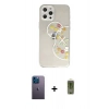 MARSİLYAN™- iPhone 12 Pro Max Kılıf Eksen Asil Prime - Siyah Joko Magic 5D Hayalet Cam + Neon Fosforlu Kamera Lens - MI