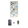 MARSİLYAN™- iPhone 12 Pro Max Kılıf Eksen Asil Prime - Siyah Joko Magic 5D Hayalet Cam + Neon Fosforlu Kamera Lens - BZ
