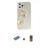 MARSİLYAN™- iPhone 12 Pro Max Kılıf Eksen Asil Prime - Siyah Joko Magic 5D Hayalet Cam + Renkli Kamera Lens Koruma Cam - YL