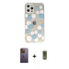 MARSİLYAN™- iPhone 12 Pro Max Kılıf Eksen Asil Prime - Siyah Joko Magic 5D Hayalet Cam + Neon Fosforlu Kamera Lens - SI