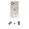 MARSİLYAN™- iPhone 12 Pro Max Kılıf Eksen Asil Prime - Siyah Joko Magic 5D Hayalet Cam + Shine Kamera Lens Koruma Cam - SH